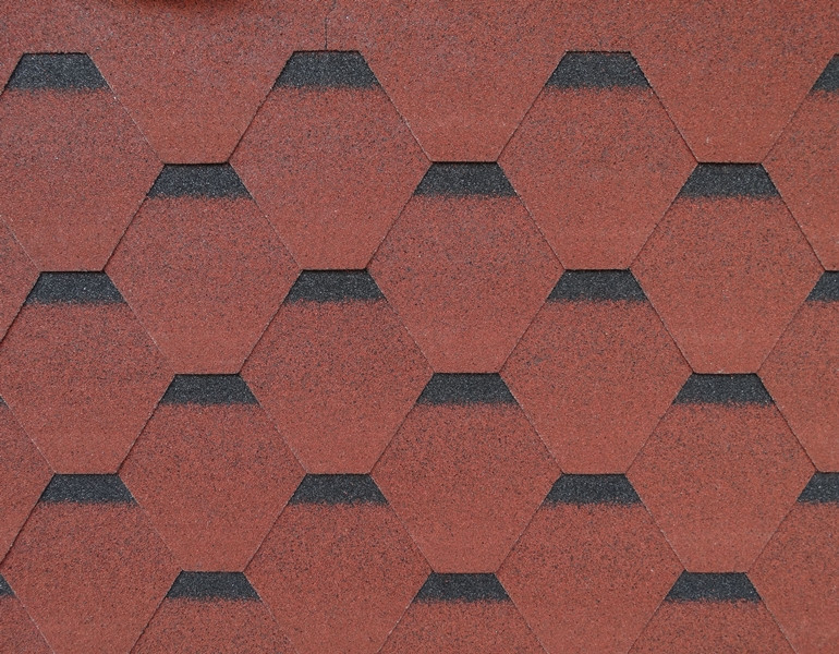 Гибкая черепица RoofShield. Фемили. Стандарт. Красный с оттенением