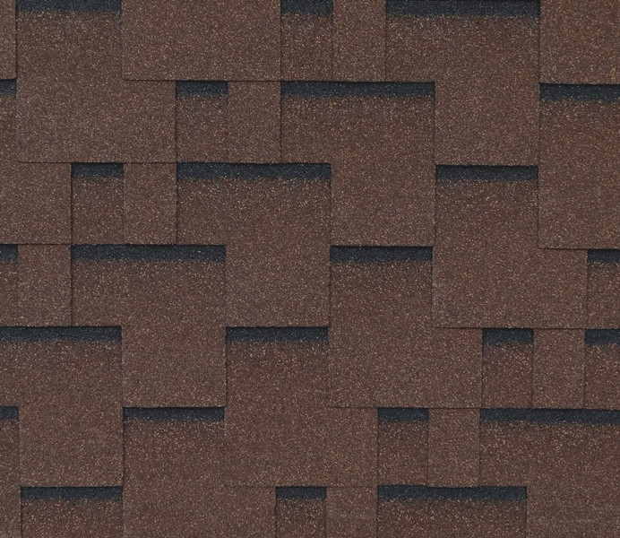 Гибкая черепица RoofShield. Фемили. Модерн. Коричневый с оттенением