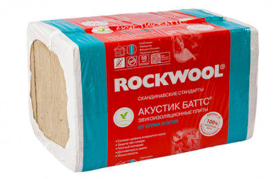 Звукоизоляция АКУСТИК БАТТС 50мм Rockwool